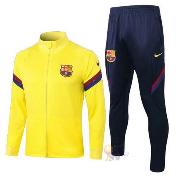 Calcio Maglie Giacca Barcellona 2020 2021 Giallo Nero